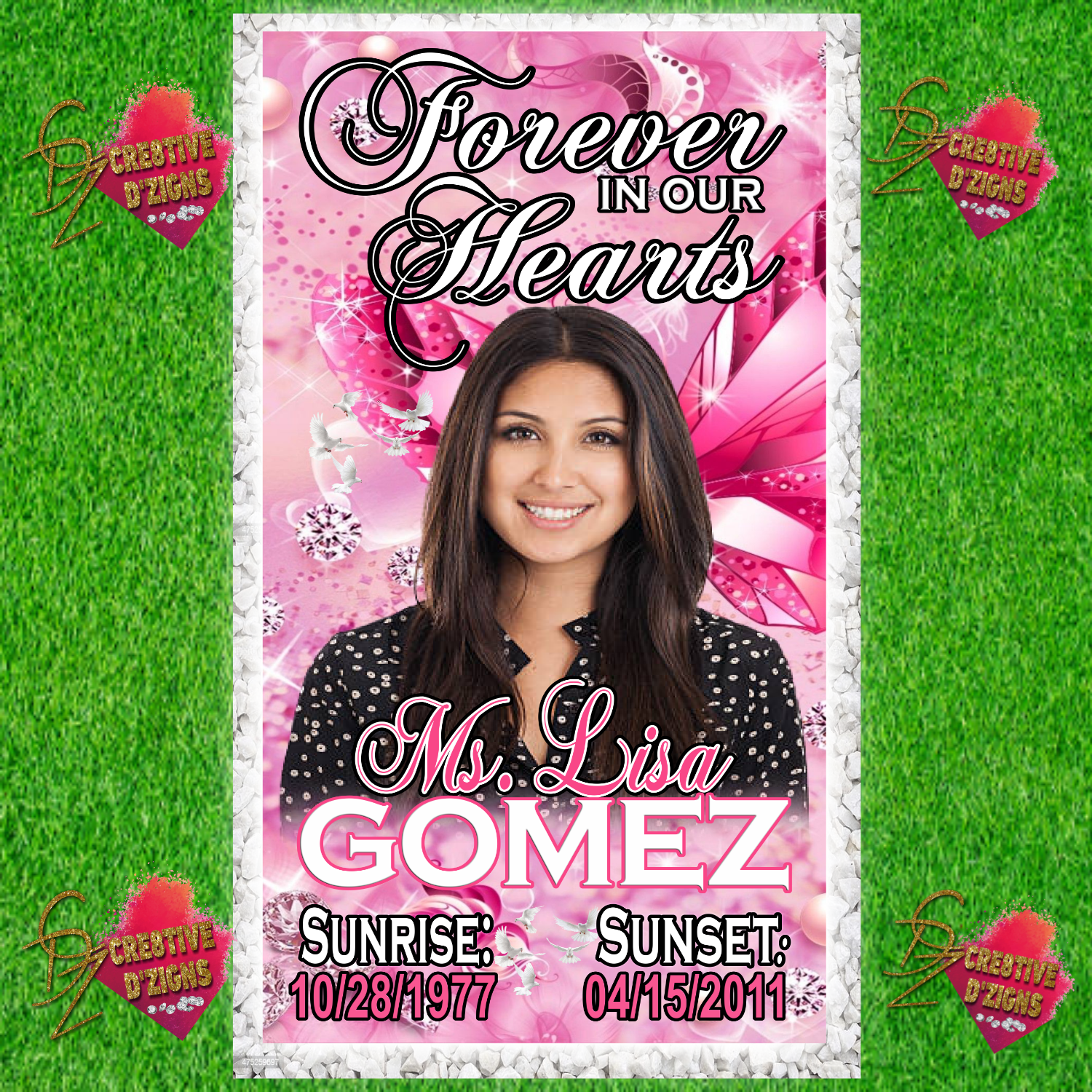Custom Celebration of Life Vinyl Memorial Covers