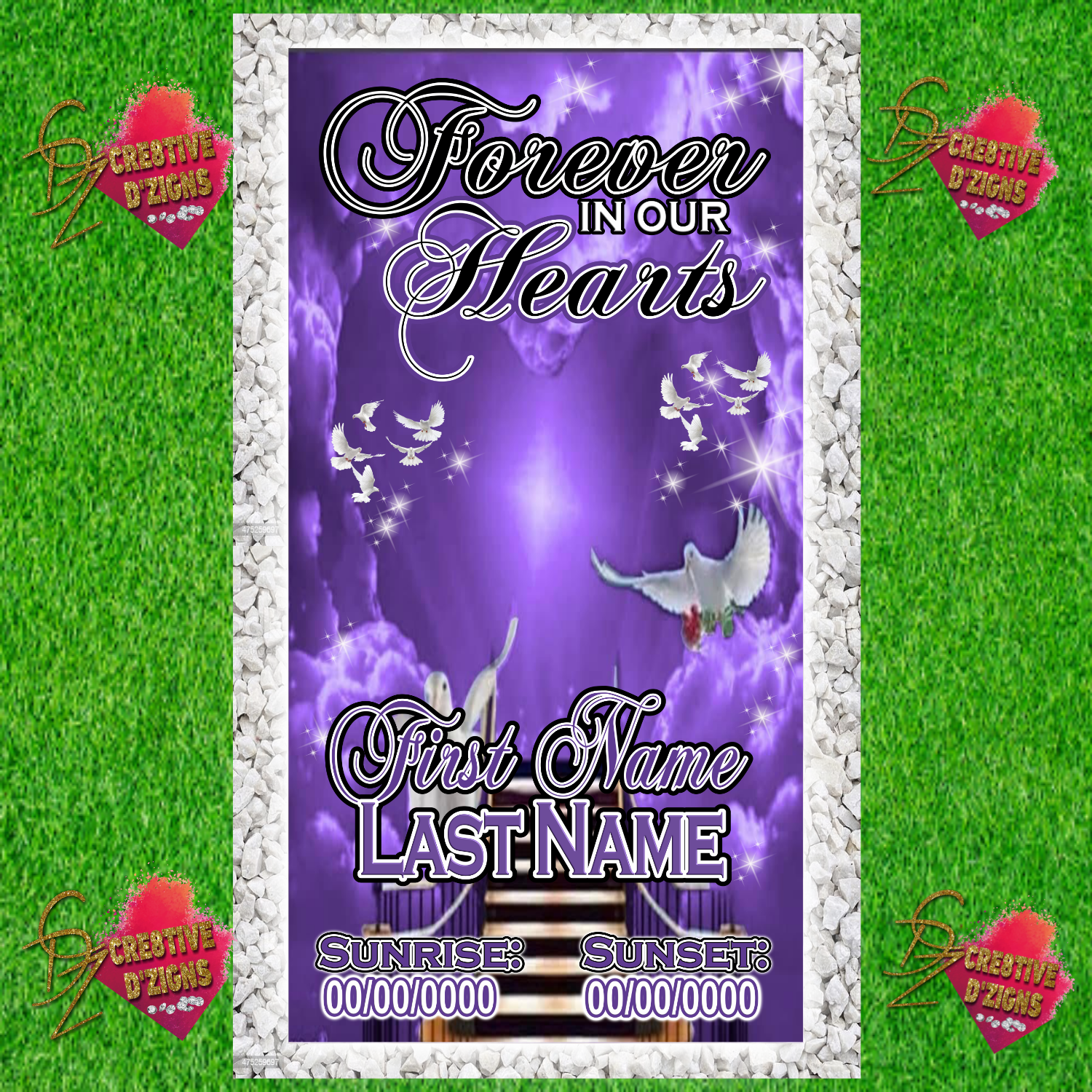 Custom Celebration of Life Vinyl Memorial Covers