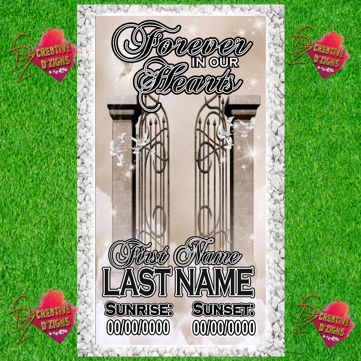 Custom Celebration of Life Vinyl Memorial Covers