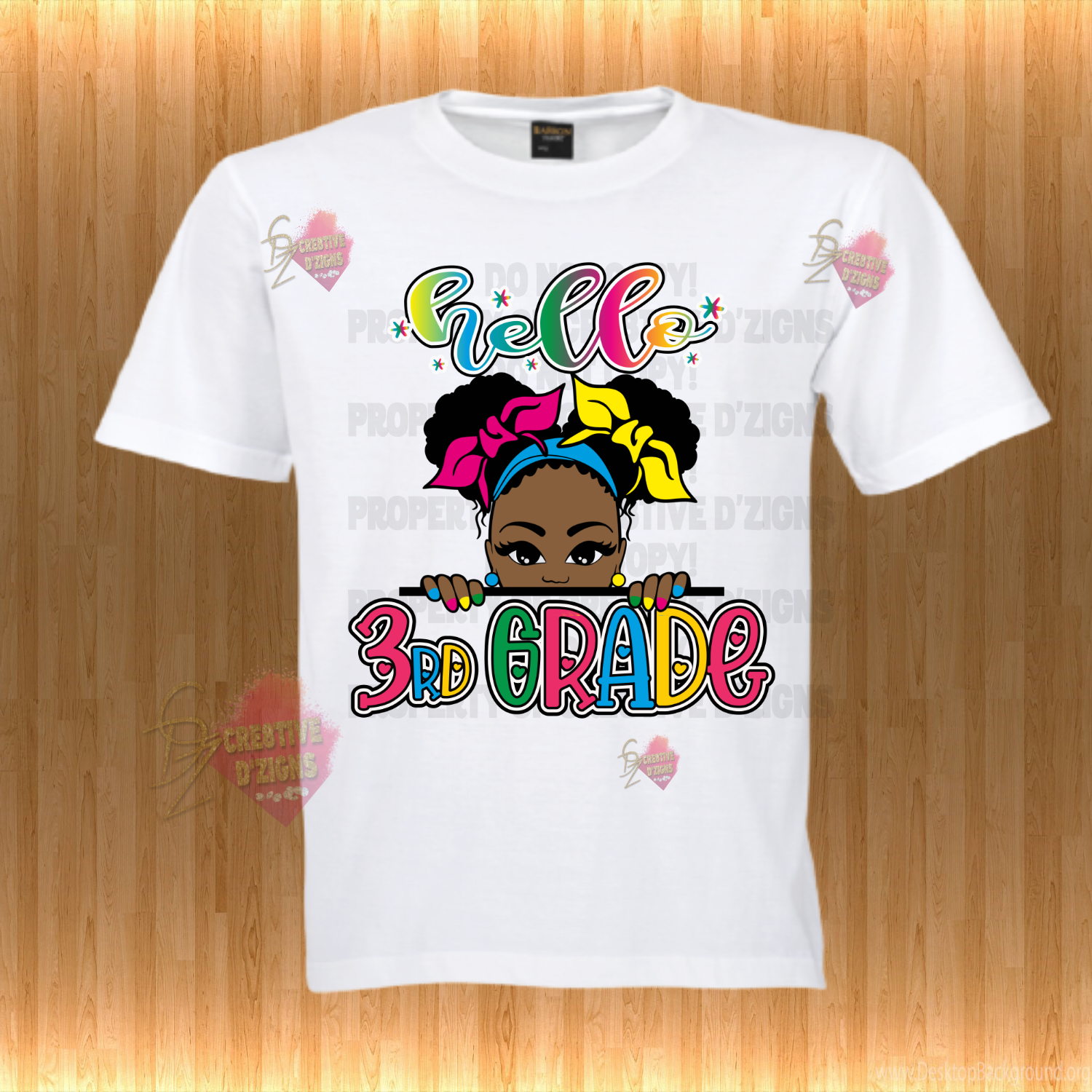 Custom Youth Back to School Girls Printed Tees