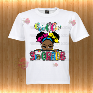 Custom Youth Back to School Girls Printed Tees