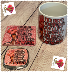 Custom Ladies Gift Set (Mug, Coaster, & Compact Mirror)